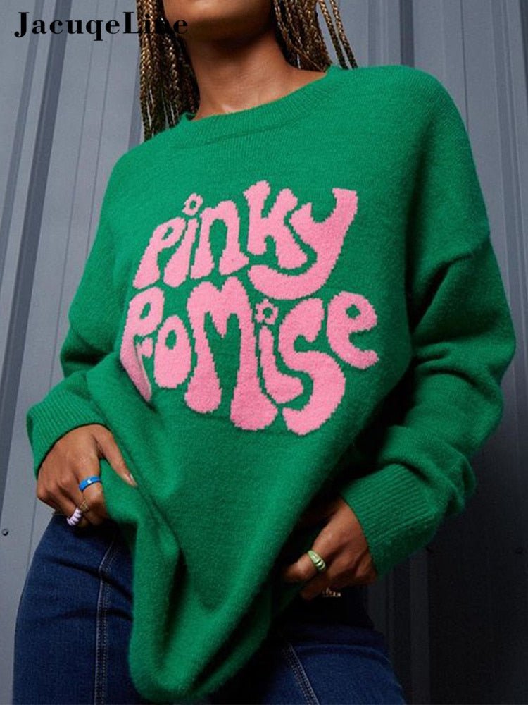 SHRUMI Pinky Promise Pullover Crewneck Sweater Sweatshirt