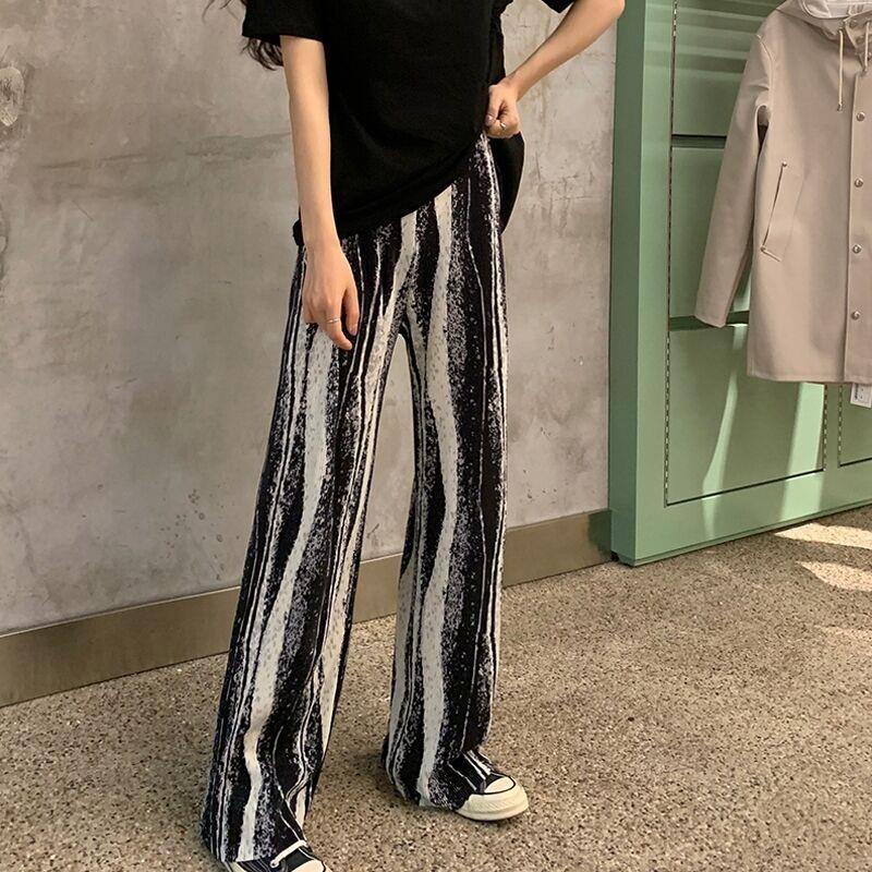 Mancala Marble Pleated Pants Wide Leg Trousers