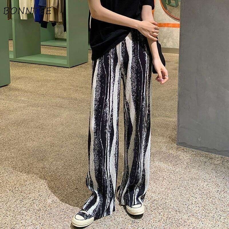 Mancala Marble Pleated Pants Wide Leg Trousers
