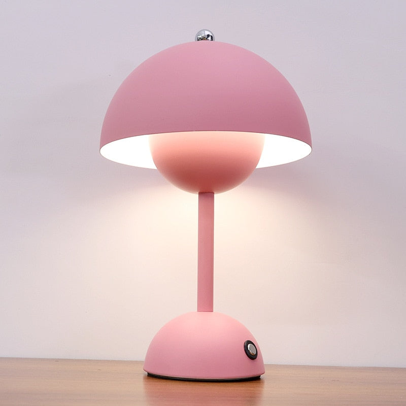 Mushroom Bud Desk Table Lamp Rechargeable Touch Nordic Home Bedroom Bedside Study Decorative Desk Lamp