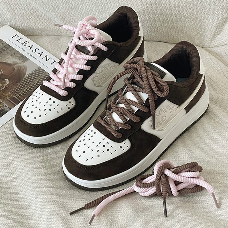 Low Top ICE CREAM BROWNIE SUNDAE Design Skate Sneakers