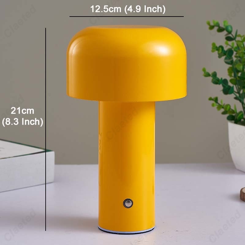 Italian Mushroom Table Reading Lamp Portable Cordless Touch Rechargeable