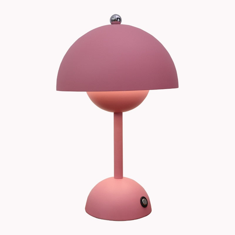 Mushroom Bud Desk Table Lamp Rechargeable Touch Nordic Home Bedroom Bedside Study Decorative Desk Lamp
