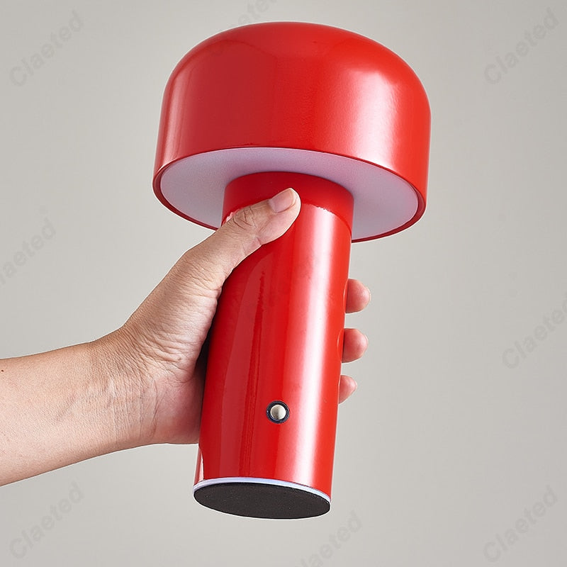 Italian Mushroom Table Reading Lamp Portable Cordless Touch Rechargeable