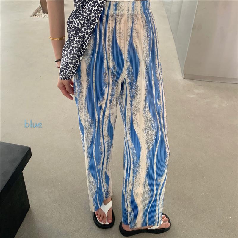 Mancala Marble Pleated Pants Wide Leg Trousers