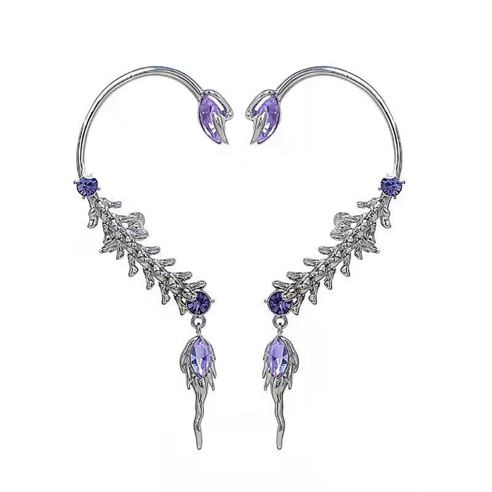 METAPIXEL Toxic Amethyst Stinger Crystal Cuff Earring