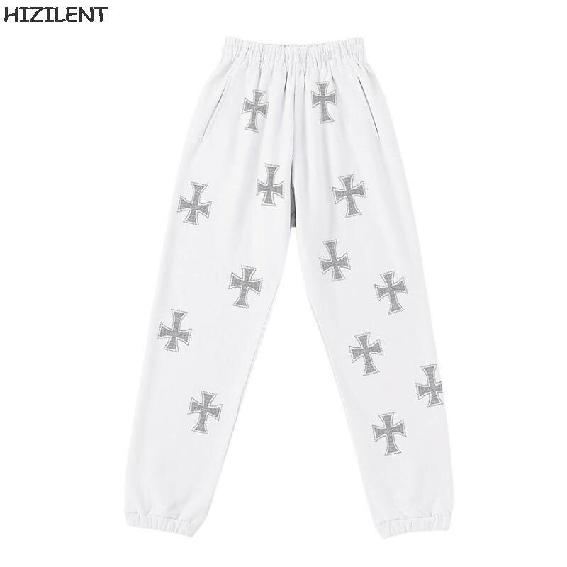 Rhinestone Sweatpants Streetwear Set