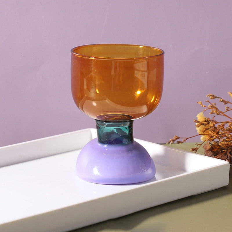 KLINQ! Color Block Wine Glass Heat Resistant Cup