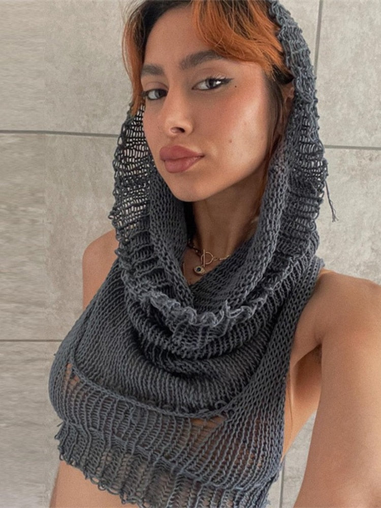 IN HIDING Knitted Hood Sweater