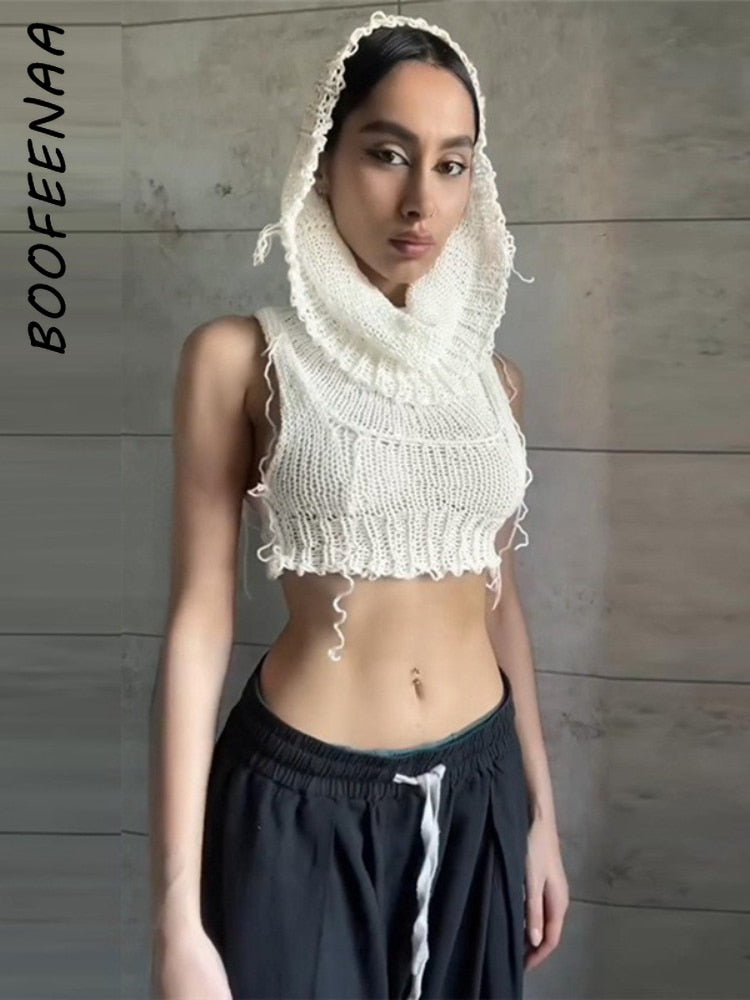 IN HIDING Knitted Hood Sweater