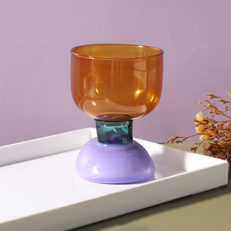 KLINQ! Color Block Wine Glass Heat Resistant Cup