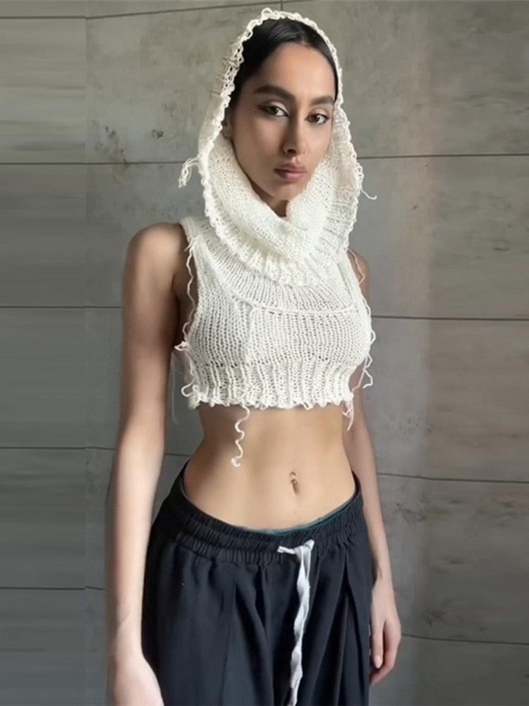 IN HIDING Knitted Hood Sweater