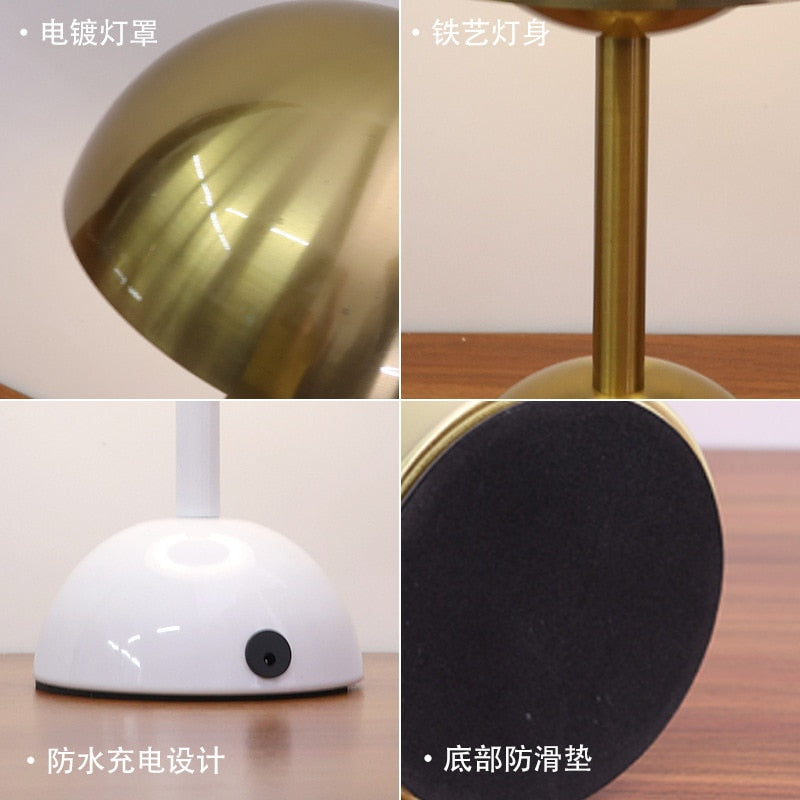 Mushroom Bud Desk Table Lamp Rechargeable Touch Nordic Home Bedroom Bedside Study Decorative Desk Lamp