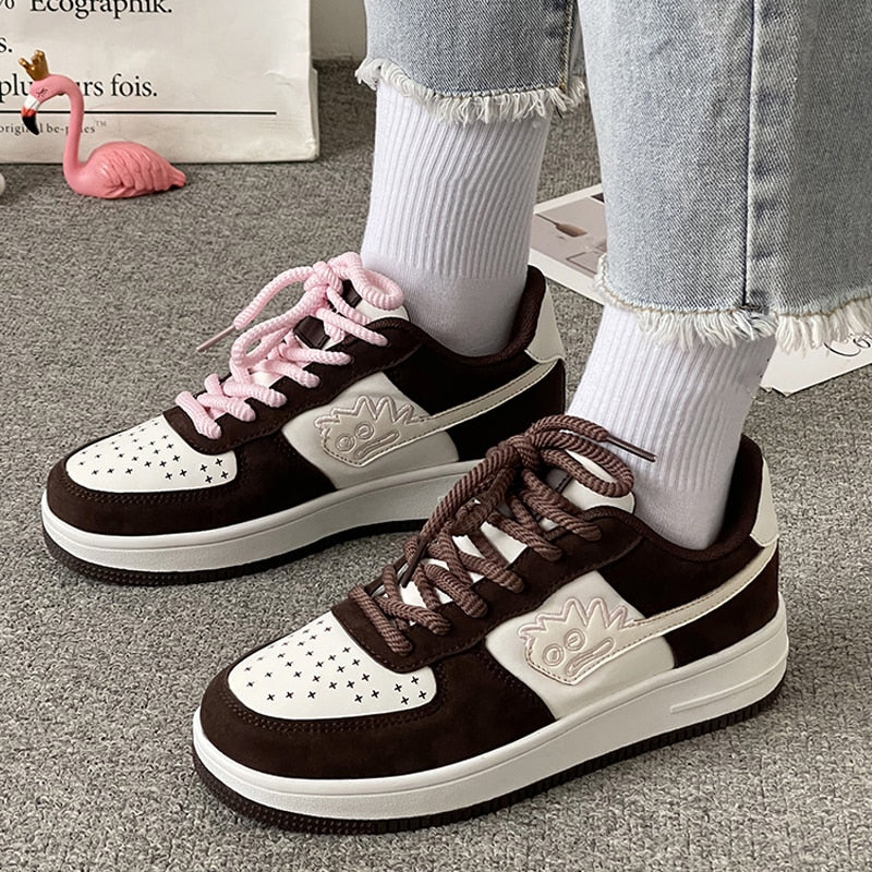 Low Top ICE CREAM BROWNIE SUNDAE Design Skate Sneakers