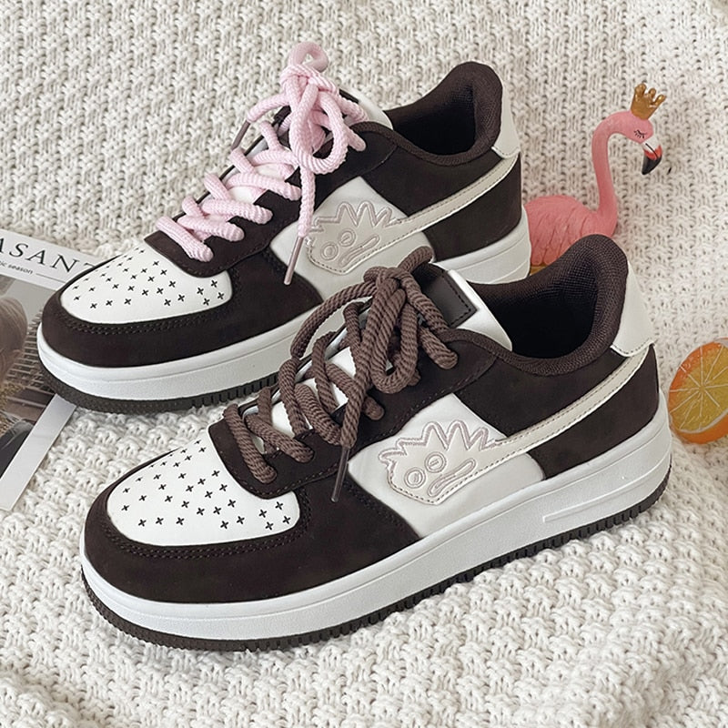 Low Top ICE CREAM BROWNIE SUNDAE Design Skate Sneakers