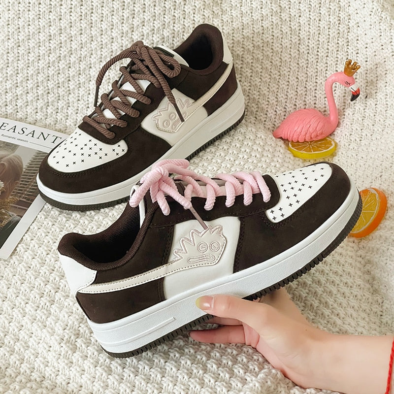 Low Top ICE CREAM BROWNIE SUNDAE Design Skate Sneakers