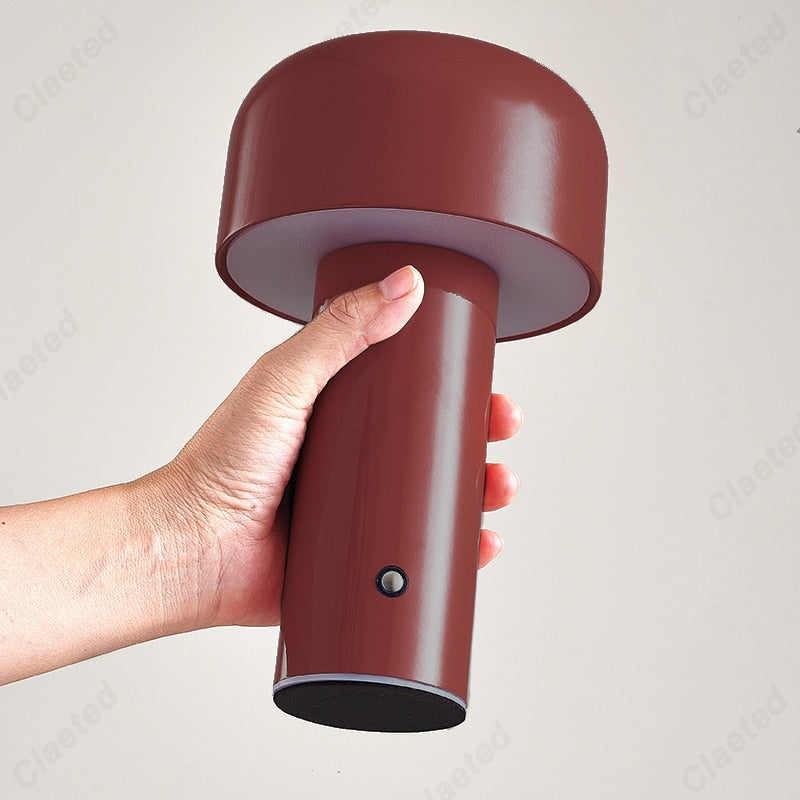 Italian Mushroom Table Reading Lamp Portable Cordless Touch Rechargeable