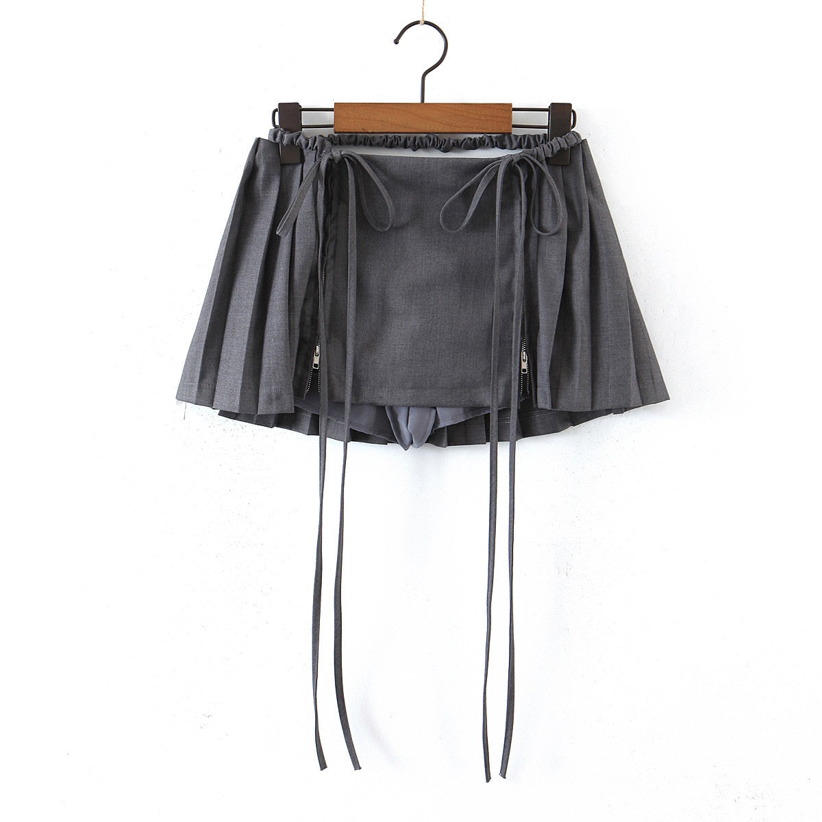 Pleated Bowtie Ribbon Mini Skort