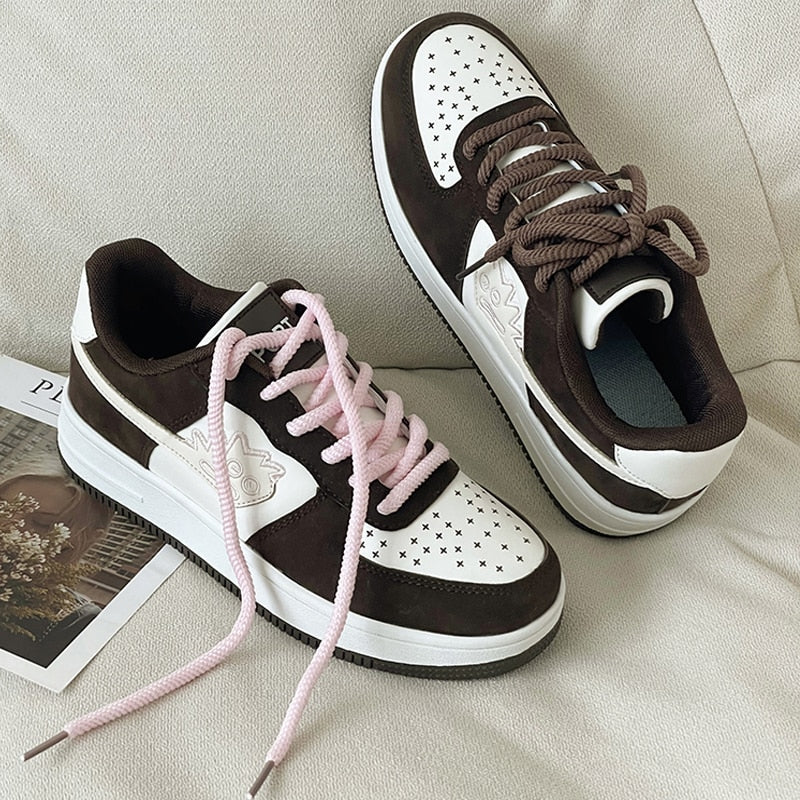 Low Top ICE CREAM BROWNIE SUNDAE Design Skate Sneakers