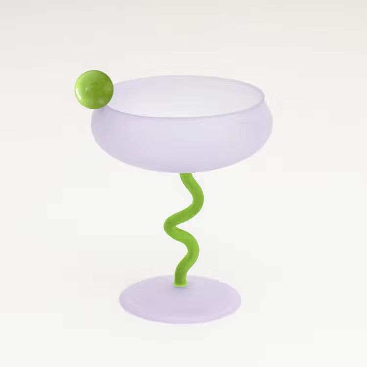 KLINQ! Abstract Wavy Martini Frosted Glass Cocktail Bowl