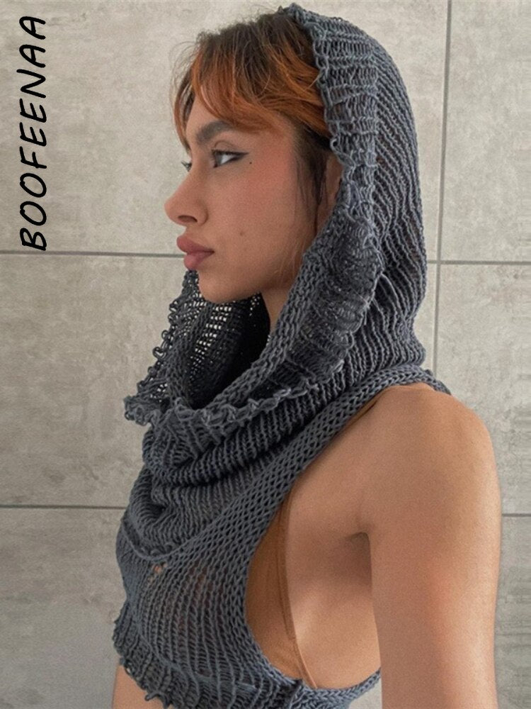 IN HIDING Knitted Hood Sweater