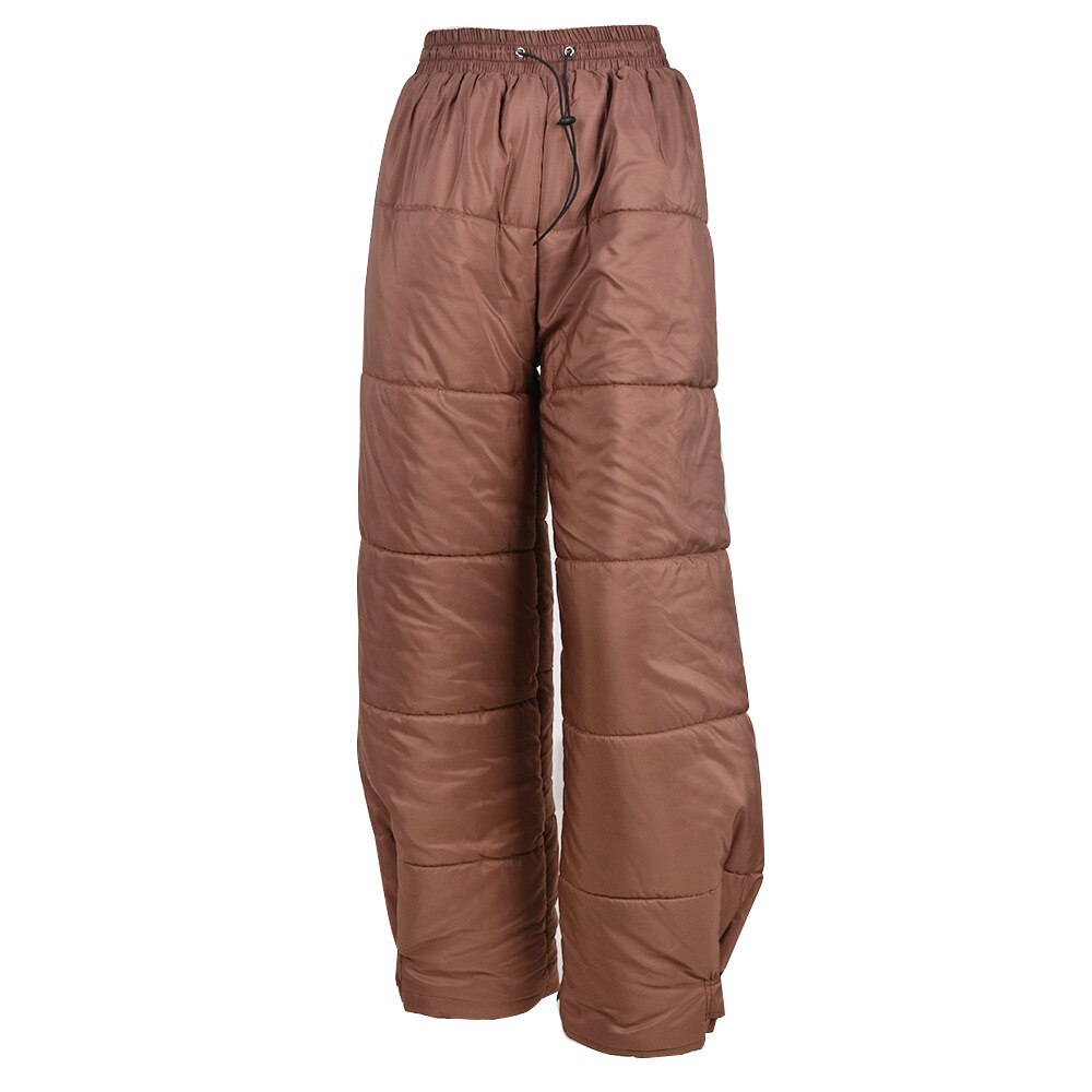 Joskaa Brown Wide Leg Pant Cargo Woman Y2K Padded Trouser Women Casual Warm Pants Autumn Winter 2022 Sexy Streetwear