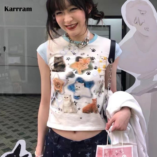 Kitten Obsessed Y2K Fairycore Short Sleeve Tee